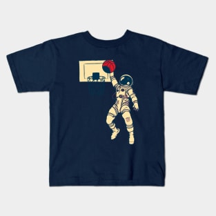 Astronaut Dunking Basketball Kids T-Shirt